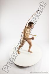 Nude Fighting Man White Slim Short Brown Multi angles poses Realistic